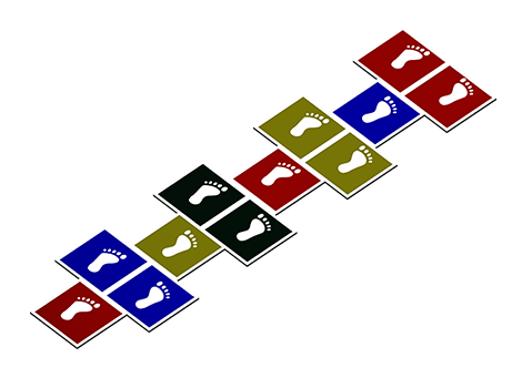 09-02 Adımlı Seksek Oyun Takımı 12'Lİ (50x50x2cm Özel Renk)