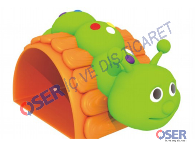 Plastik Tünel Geçişli Çocuk Oyun Merkezleri | 20940 - Yeşil-Turuncu Tırtıl Tünel